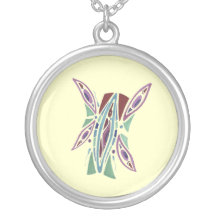 Abstract Butterfly Watercolor Art Personalized Necklace
