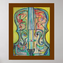 Abstract Cello Poster by ValAries