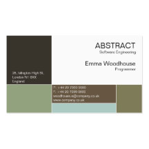 Abstract Charcoal, Tan & Light Blue Business Card