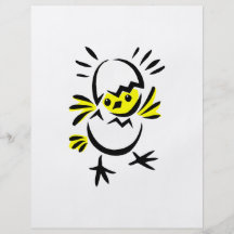 abstract chick half out of egg personalized flyer