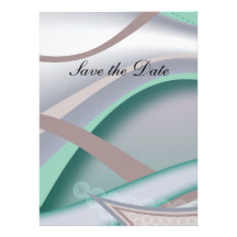 Abstract Chocolate  Mint Personalized Invitations