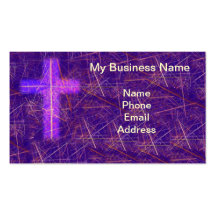 Abstract Christian Background with Glowing Cross Business Card