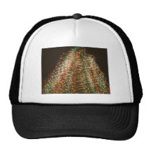 Abstract Christmas Tree Lights , black background Trucker Hat