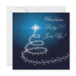Abstract Christmas Tree Party  Invitation Blue