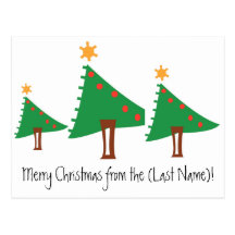 Abstract Christmas Trees Party Invitation Post Card