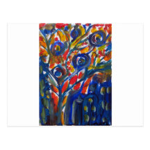 abstract city life post card
