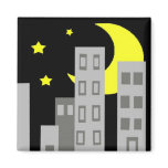 Abstract city night magnet