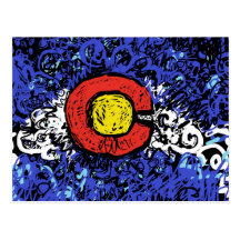 Abstract Colorado Flag Postcard