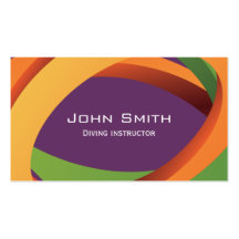 Abstract Colored Curves Diving Business Card