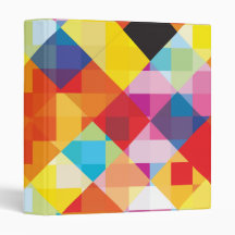 Abstract Colorful Squares Binders