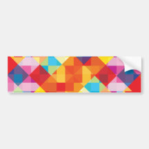 Abstract Colorful Squares Bumper Stickers