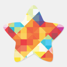 Abstract Colorful Squares Star Sticker