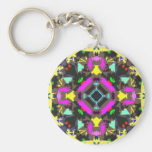 Abstract Colorful Symmetry Key Chain