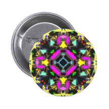 Abstract Colorful Symmetry Pinback Button
