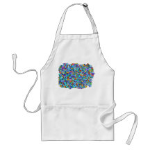 Abstract Colourful Blue Mosaic Pattern Apron