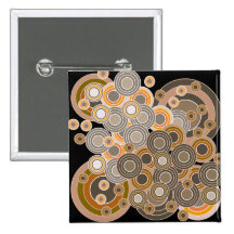 Abstract Concentric Circles Pattern Buttons