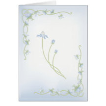 Abstract Coneflower and Trillium Card