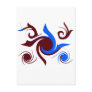 Abstract Confusion in Blue & Burgundy Postcards