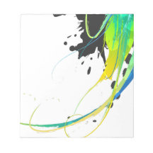 Abstract cool waters Paint Splatters Memo Note Pad