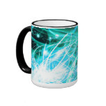 Abstract Cyan Coffee Mugs