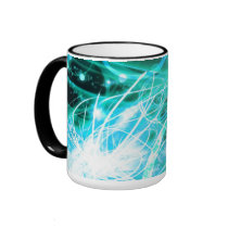 Abstract Cyan Coffee Mugs