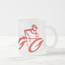 Abstract Cycler Frosted Glass Mug