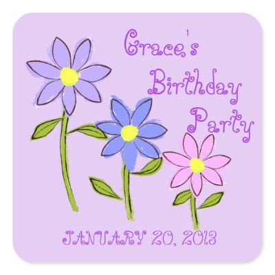Abstract Daisies Save the Date Stickers by Pastimedesigns
