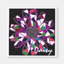 Abstract Daisy Magnet