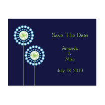 Abstract Dandelion Flowers Save The Date Card Postcard