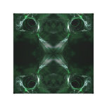 Abstract, Dark Green Fractal Pattern. Stretched Canvas Print