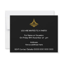 Abstract design, fiery amber and black. personalized invite