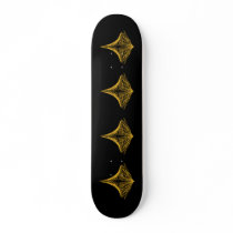 Abstract design, fiery amber and black. skateboard deck