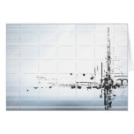 Abstract designs on grid greeting card