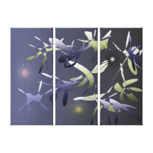Abstract Dragon flies Wrapped Canvas Canvas Prints