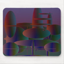 Abstract ellipses modern digital art mousemat