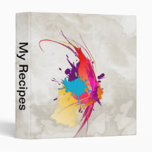 Abstract Exotic Butterfly Paint Splatters 3 Ring Binders
