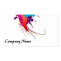 Abstract Exotic Butterfly Paint Splatters Business Card Template