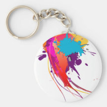 Abstract Exotic Butterfly Paint Splatters Key Chains