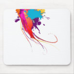 Abstract Exotic Butterfly Paint Splatters Mouse Pads