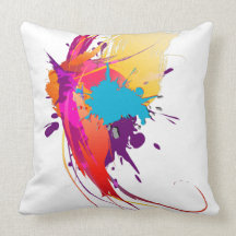 Abstract Exotic Butterfly Paint Splatters Pillows
