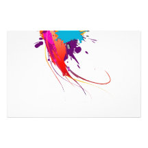 Abstract Exotic Butterfly Paint Splatters Stationery Paper