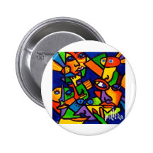Abstract Faces 4 by Piliero Pinback Buttons