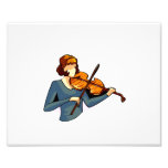 Abstract female violin player in blue shirt image art photo