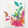 Abstract Floral and Butterflies Mouse Pad