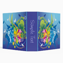 Abstract Floral and Butterfly Binder
