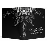 Abstract Floral Black & White Vinyl Binders