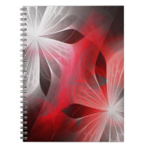 Abstract, floral fractal design spiral notebook