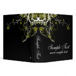 Abstract Floral Gold, Black & White 3 Ring Binders