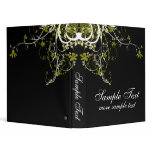 Abstract Floral Gold, Black & White Binders