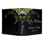 Abstract Floral Gold, Black & White Wedding Binder